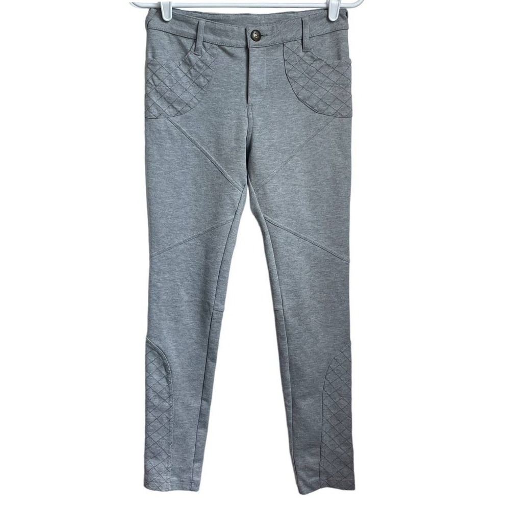 Free People Gray Quilted Equestrian Skinny Riding Pants Size 27 Heathered Knit